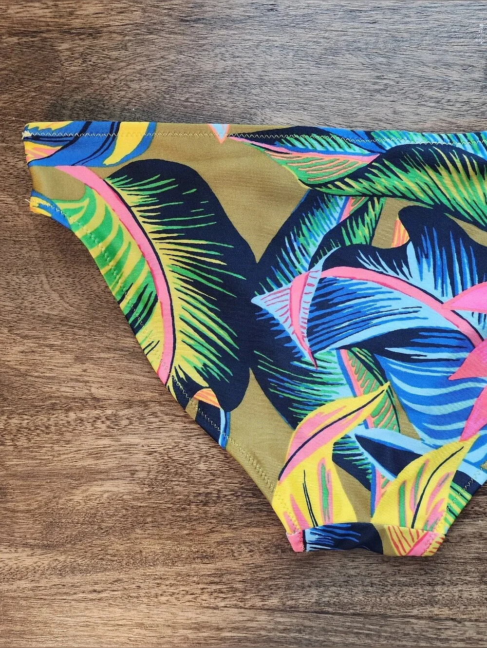 AERIE Tropical Floral Bikini Bottom - Pink, Yellow & Green Size Small